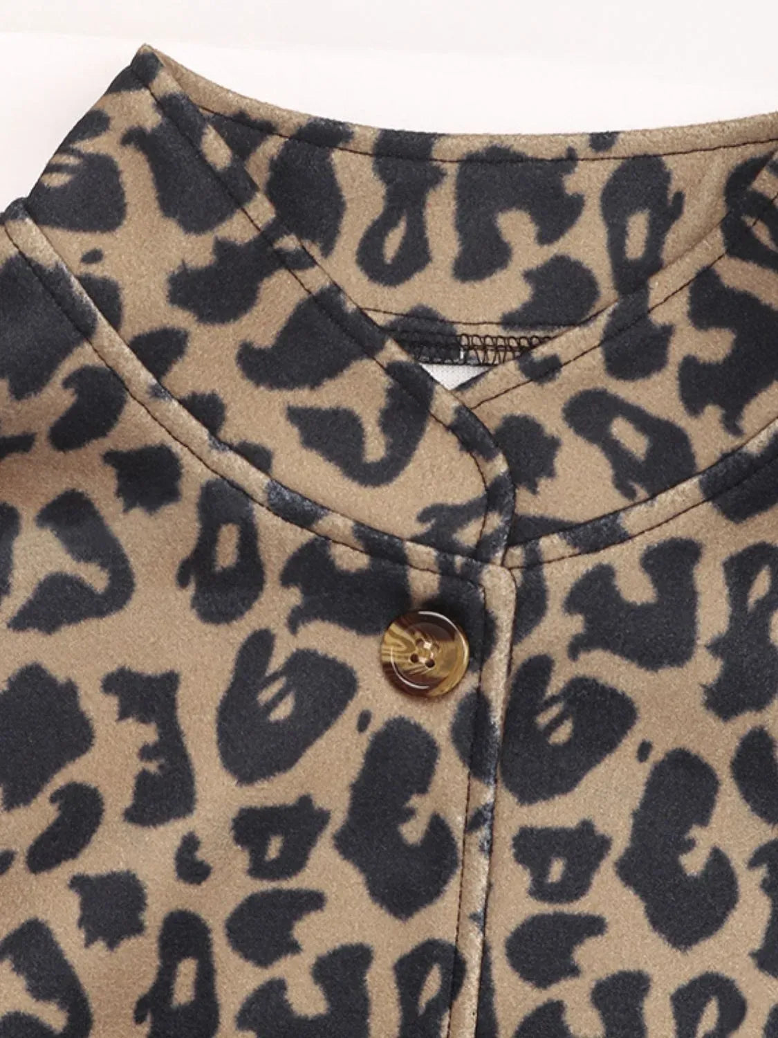 Leopard Print Casual Button Up Jacket The Nichole Collection