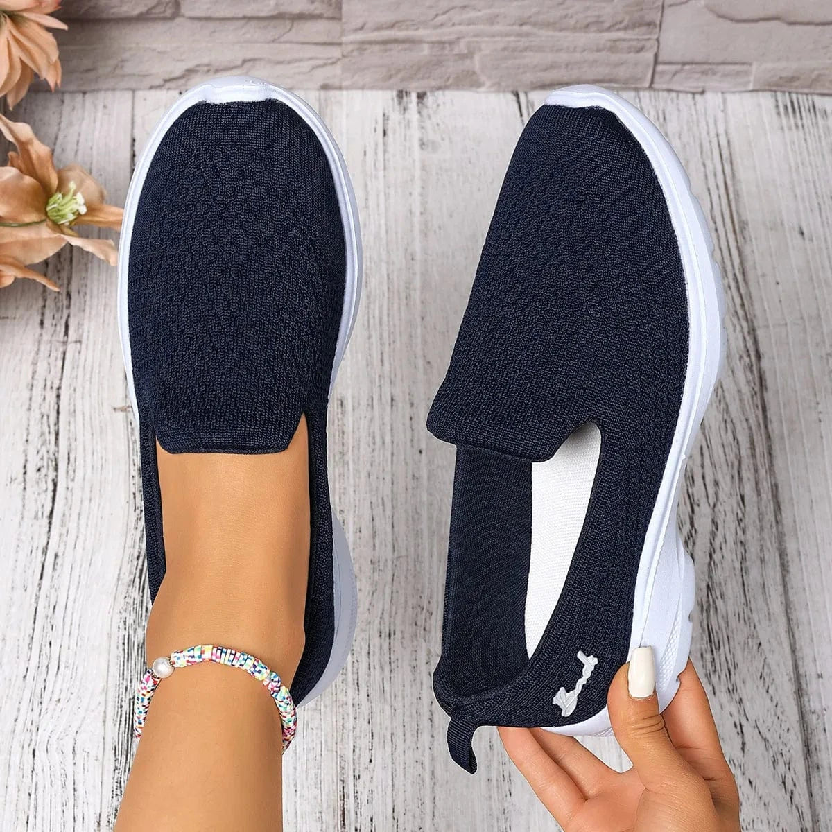 Lightweight Breathable Mesh Slip-Ons Black / 36 The Nichole Collection