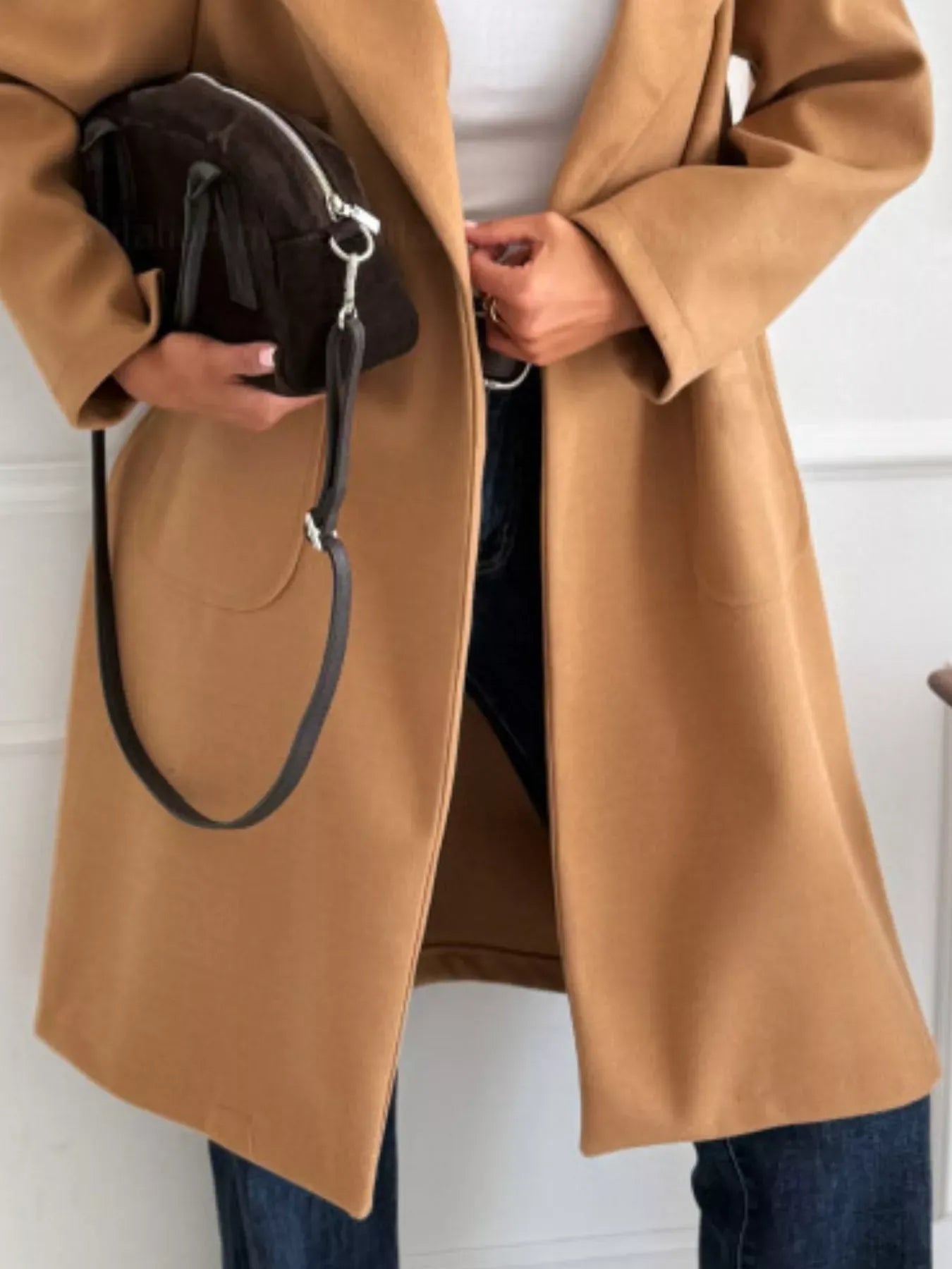 Long-Sleeve Single-Breasted Trench Coat The Nichole Collection