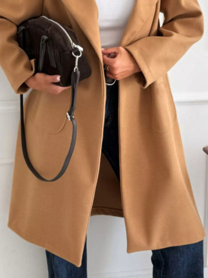Long-Sleeve Single-Breasted Trench Coat The Nichole Collection