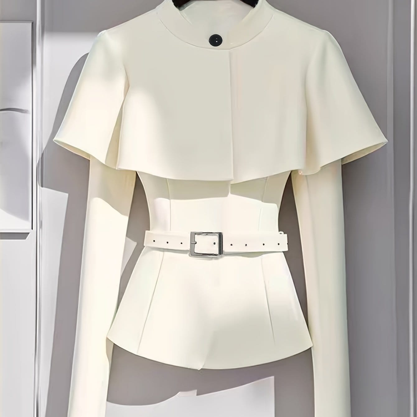 Long Sleeve Tailored Jacket for Fall Outfits Shirts & Tops Winter White / S The Nichole Collection