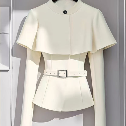 Long Sleeve Tailored Jacket for Fall Outfits Shirts & Tops Winter White / S The Nichole Collection