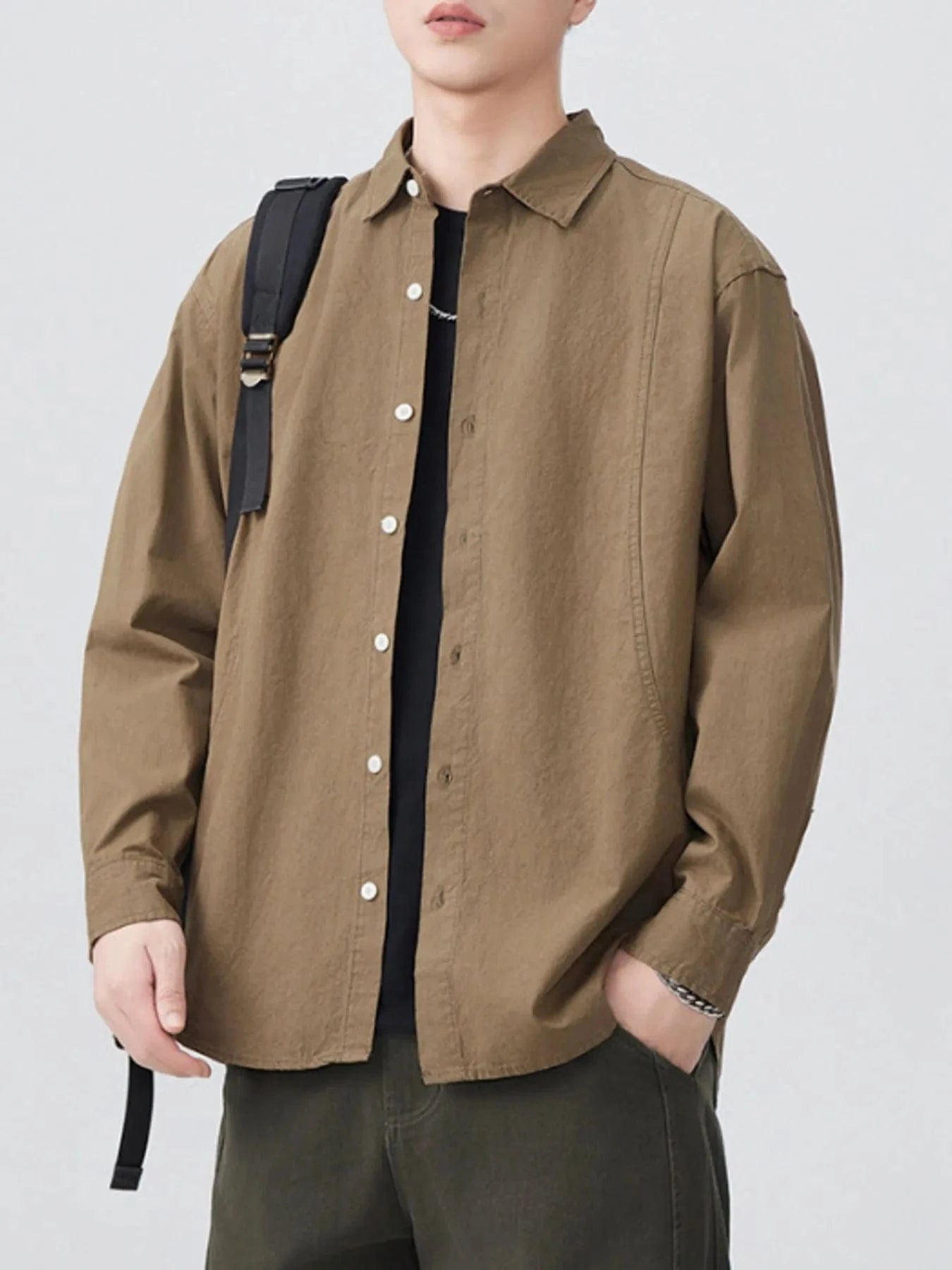 Men's 100% Cotton Button Down Long Sleeve Shirt The Nichole Collection
