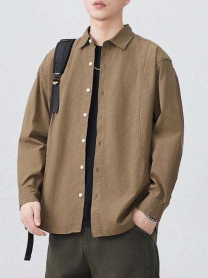 Men's 100% Cotton Button Down Long Sleeve Shirt The Nichole Collection