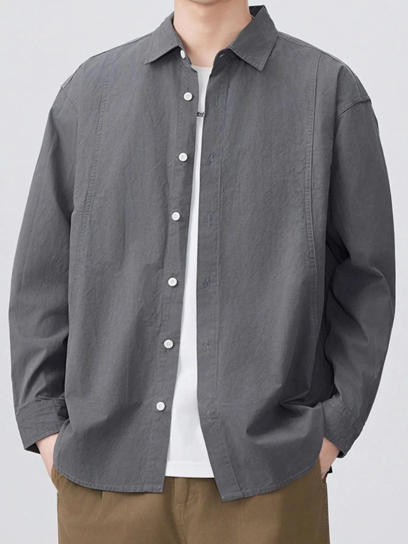 Men's 100% Cotton Button Down Long Sleeve Shirt The Nichole Collection