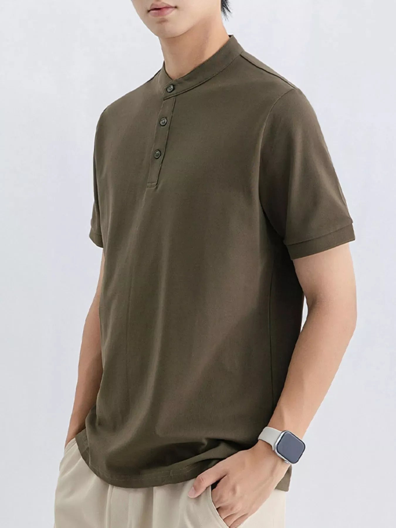 Men's Button Detail Short Sleeve T-Shirt | The Nichole Collection