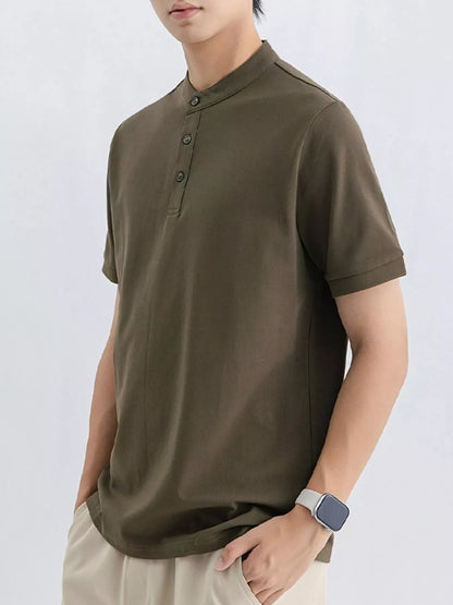 Men's Button Detail Short Sleeve T-Shirt | The Nichole Collection