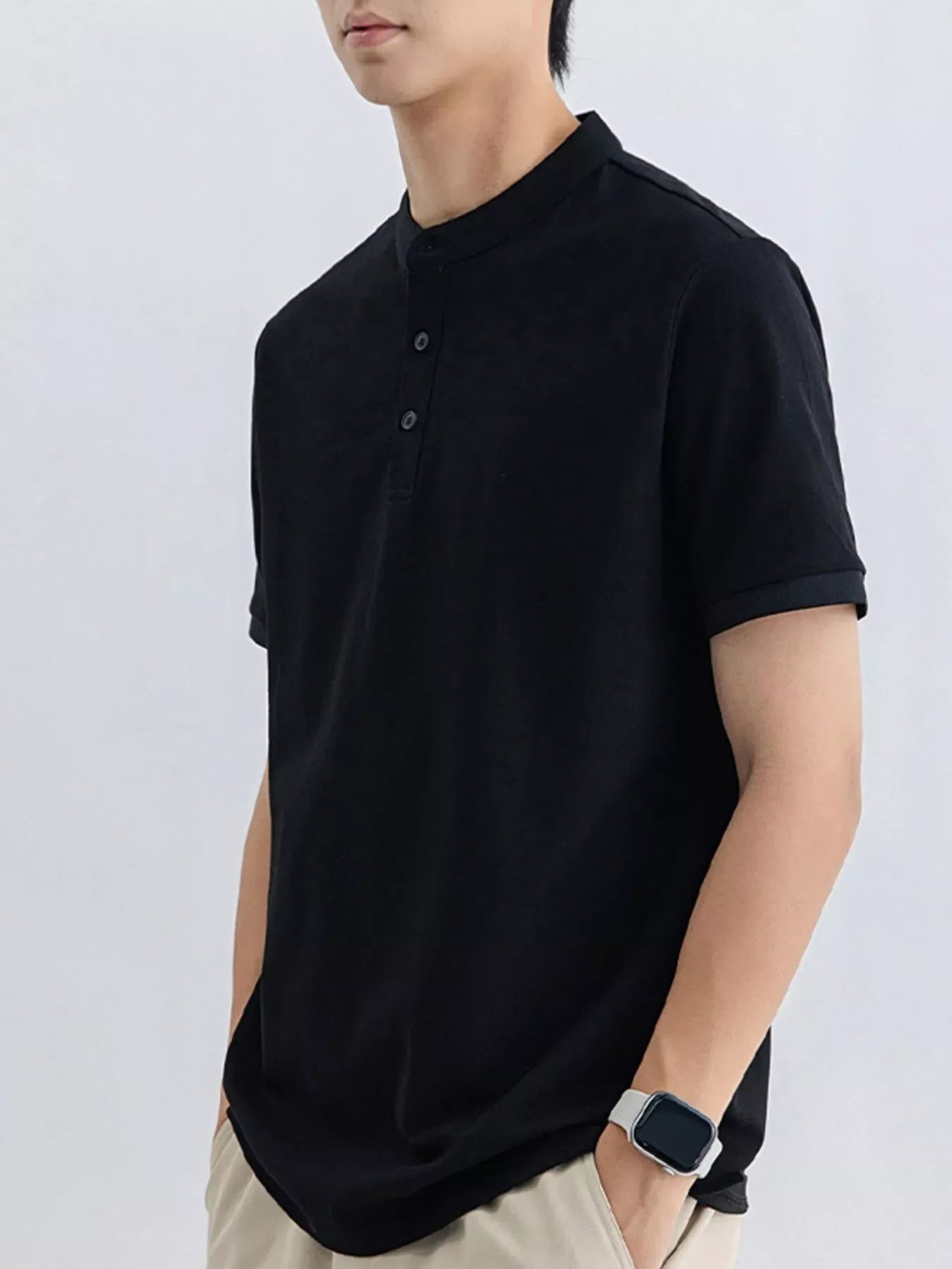 Men's Button Detail Short Sleeve T-Shirt | The Nichole Collection