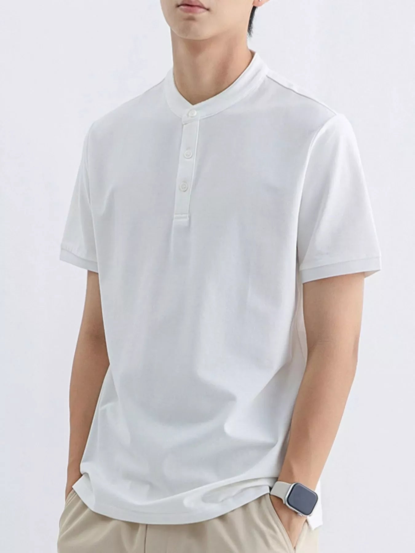 Men's Button Detail Short Sleeve T-Shirt | The Nichole Collection