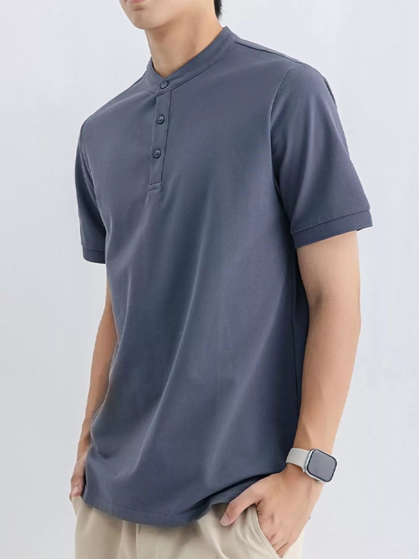 Men's Button Detail Short Sleeve T-Shirt | The Nichole Collection