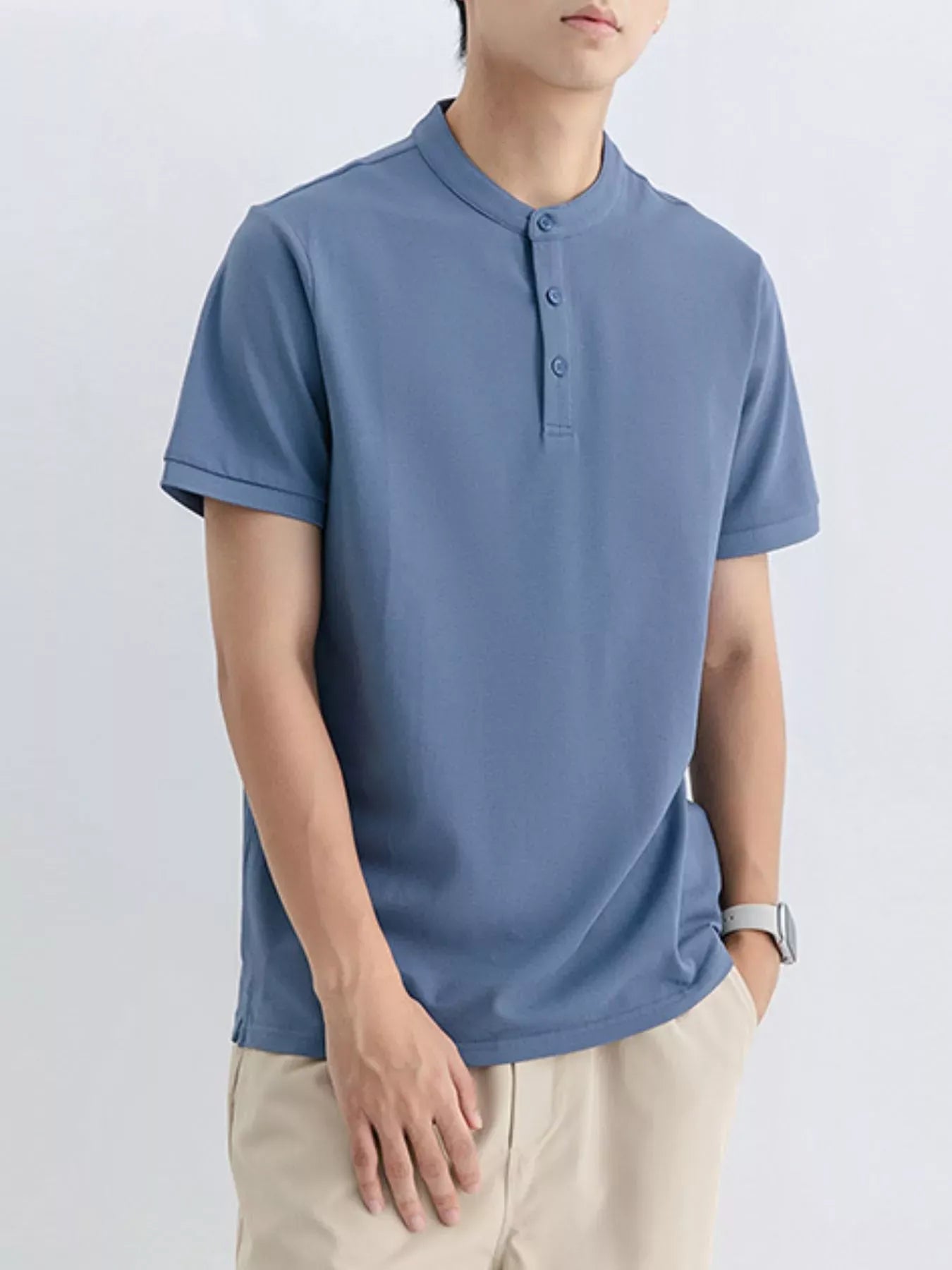 Men's Button Detail Short Sleeve T-Shirt | The Nichole Collection