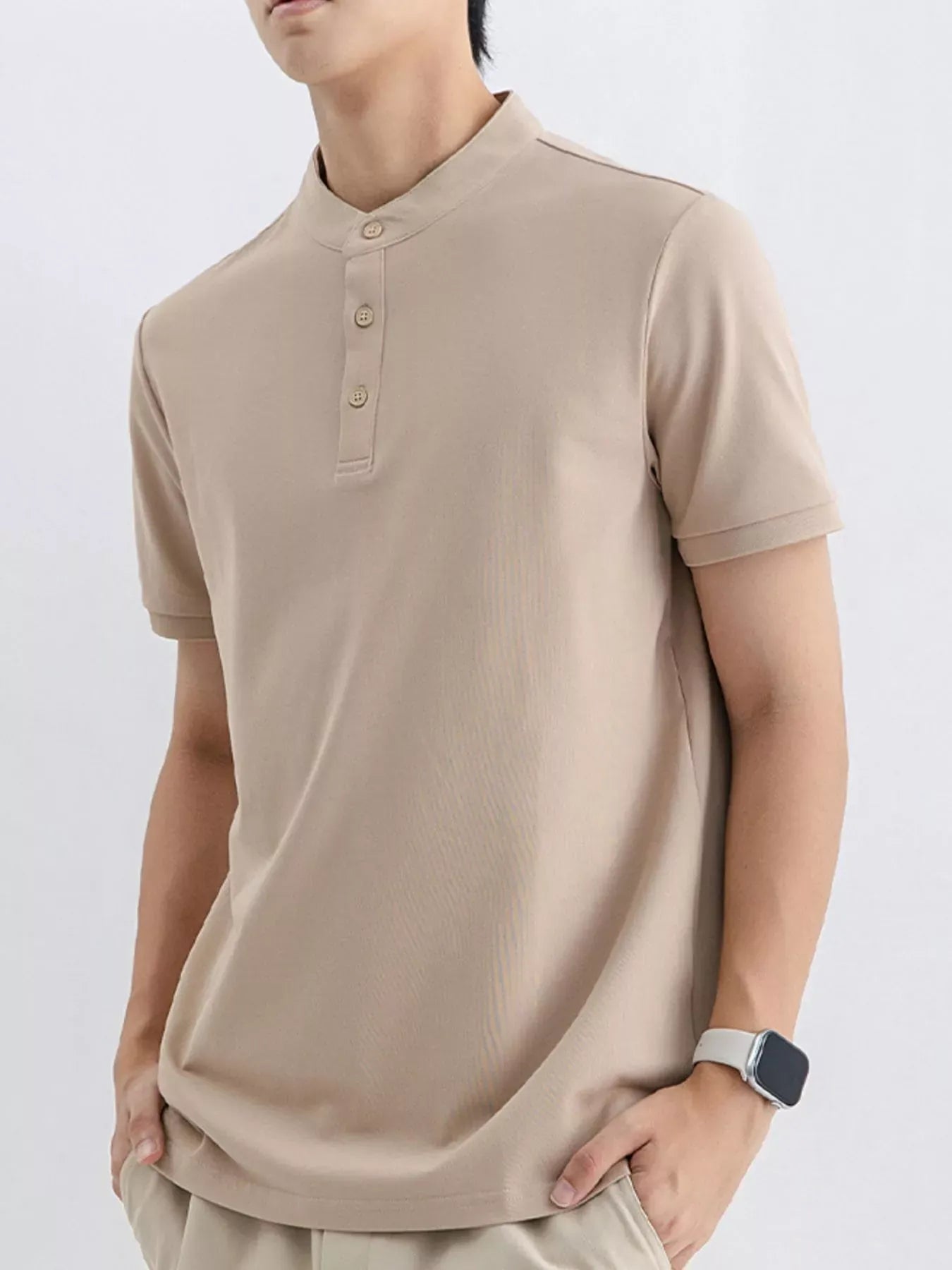 Men's Button Detail Short Sleeve T-Shirt | The Nichole Collection
