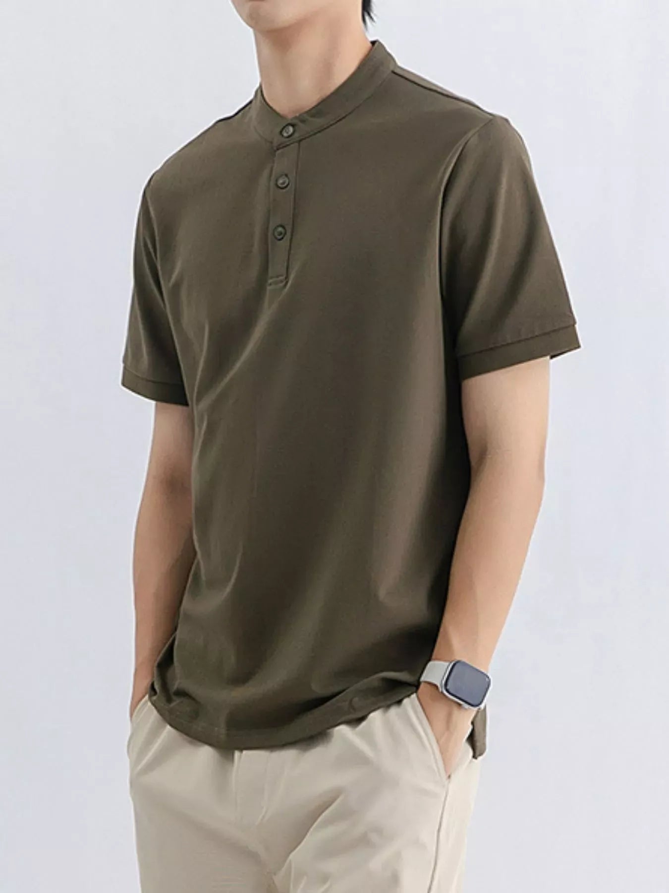 Men's Button Detail Short Sleeve T-Shirt | The Nichole Collection