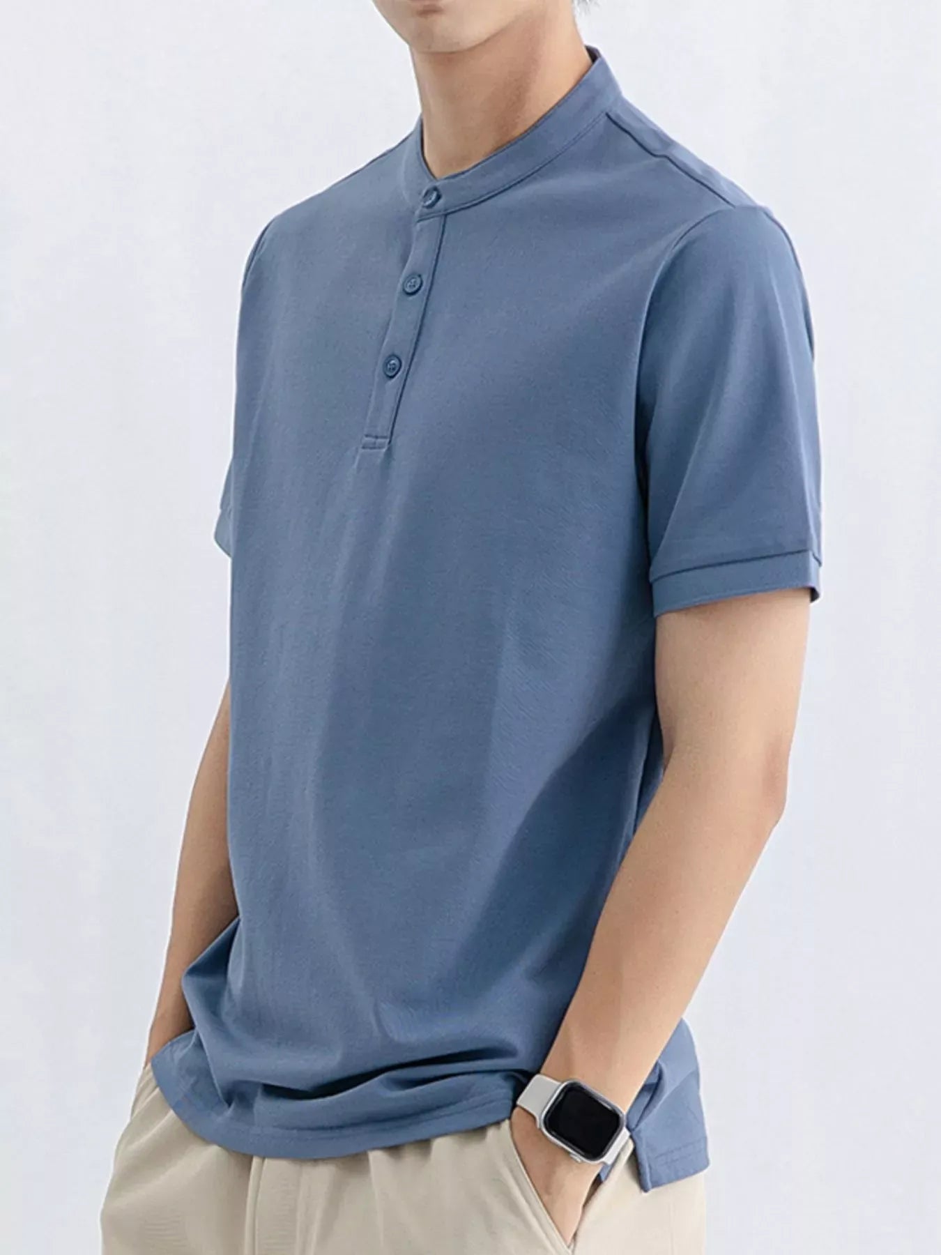 Men's Button Detail Short Sleeve T-Shirt | The Nichole Collection