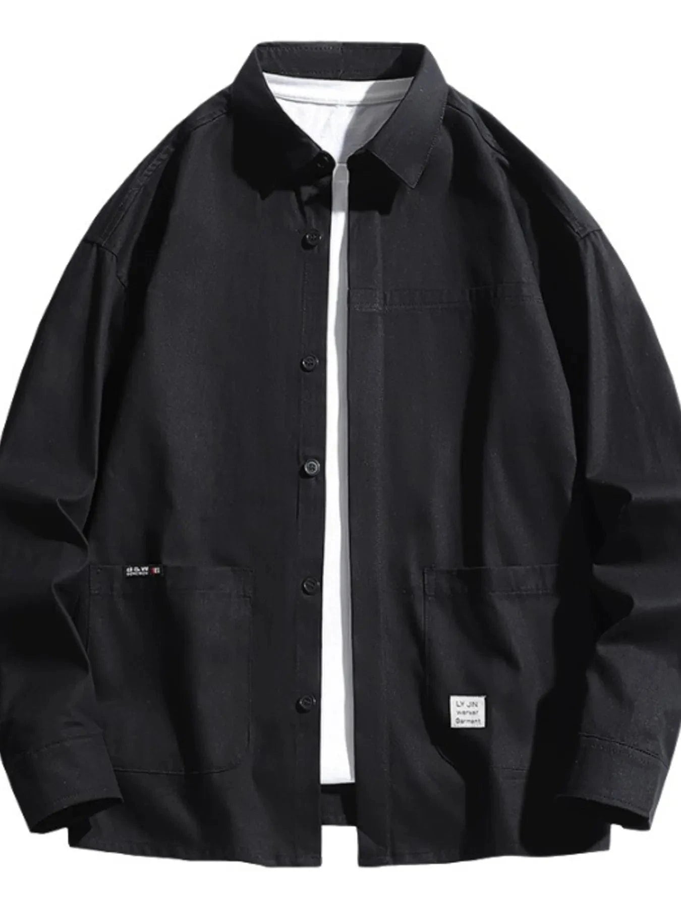 Men's Button Up Long Sleeve Shirt Black / M The Nichole Collection