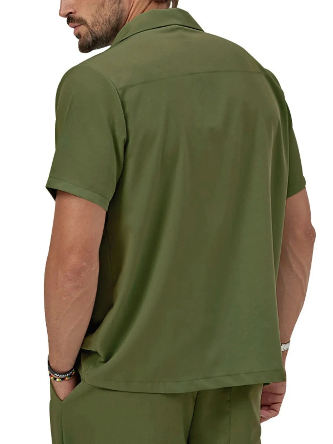 Men's Button Up Short Sleeve Shirt and Shorts Set The Nichole Collection