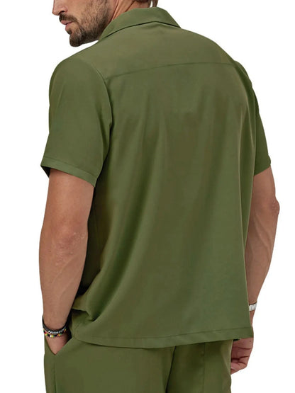 Men's Button Up Short Sleeve Shirt and Shorts Set The Nichole Collection