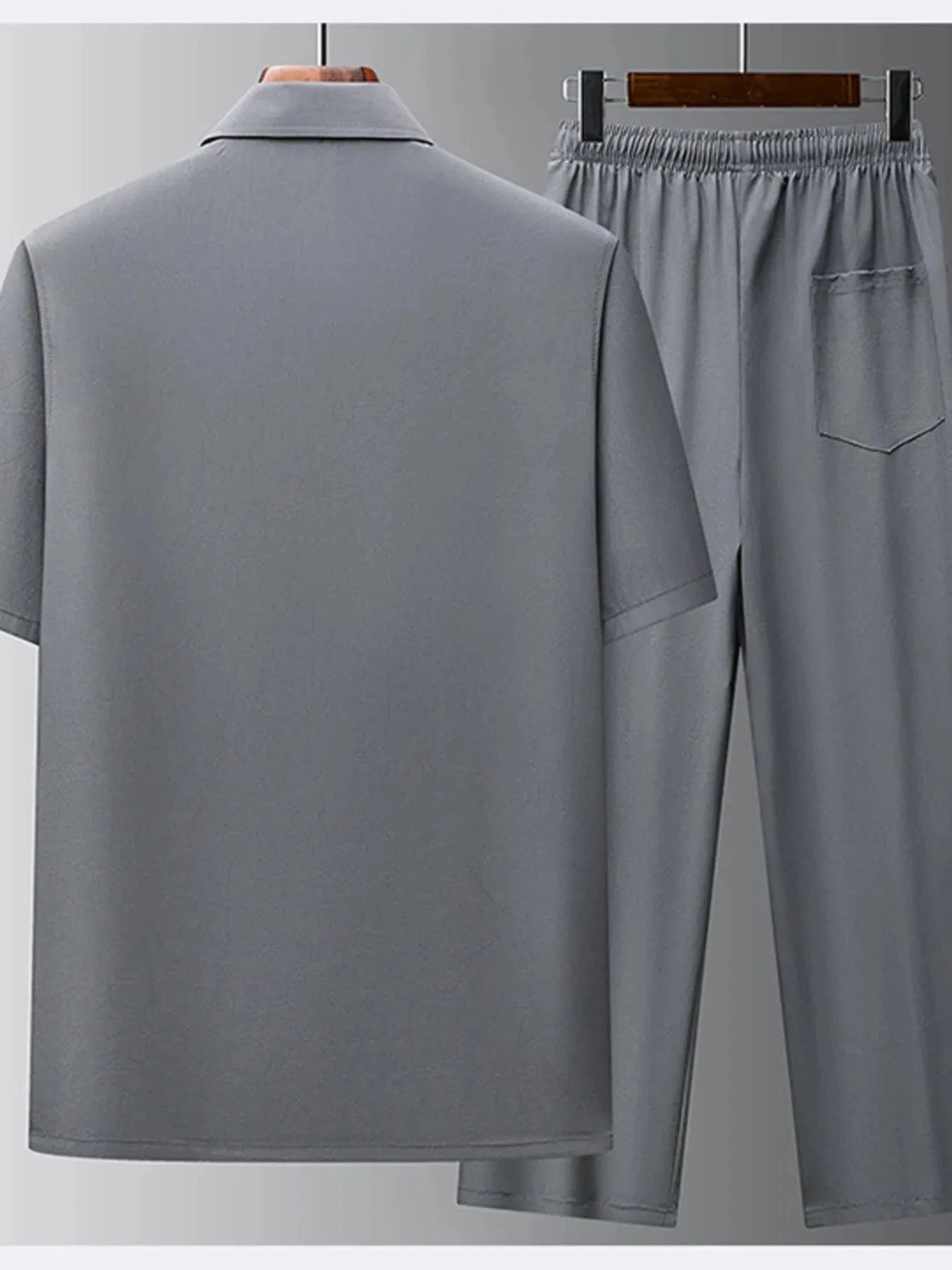 Men's Button Up Short Sleeve Top and Pants Set The Nichole Collection