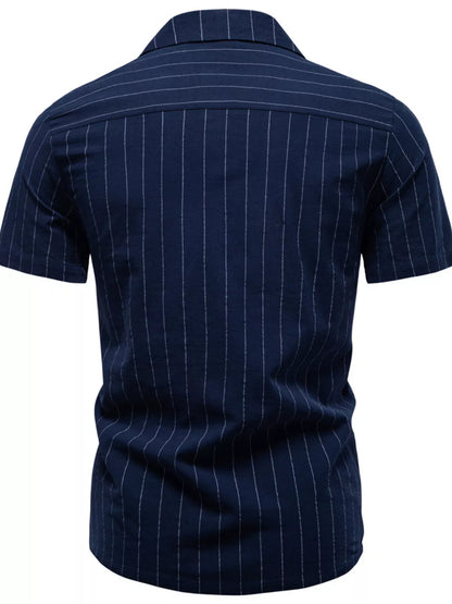 Men's Classic Striped Short-Sleeve Shirt | The Nichole Collection