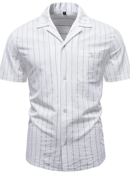 Men's Classic Striped Short-Sleeve Shirt | The Nichole Collection