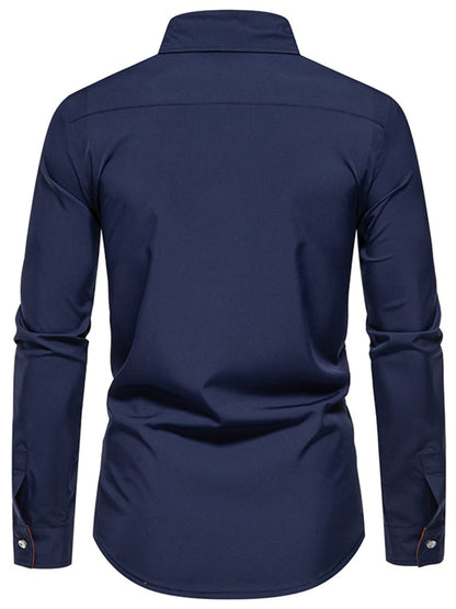 Men's Contrast Trim Button-Down Shirt | The Nichole Collection