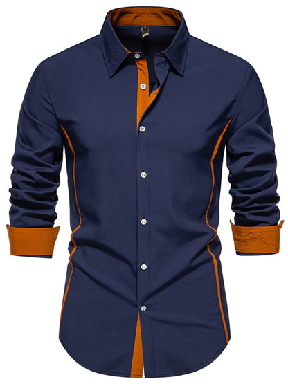Men's Contrast Trim Button-Down Shirt | The Nichole Collection