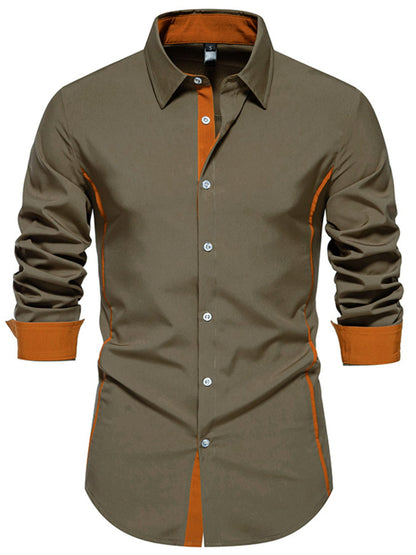 Men's Contrast Trim Button-Down Shirt | The Nichole Collection