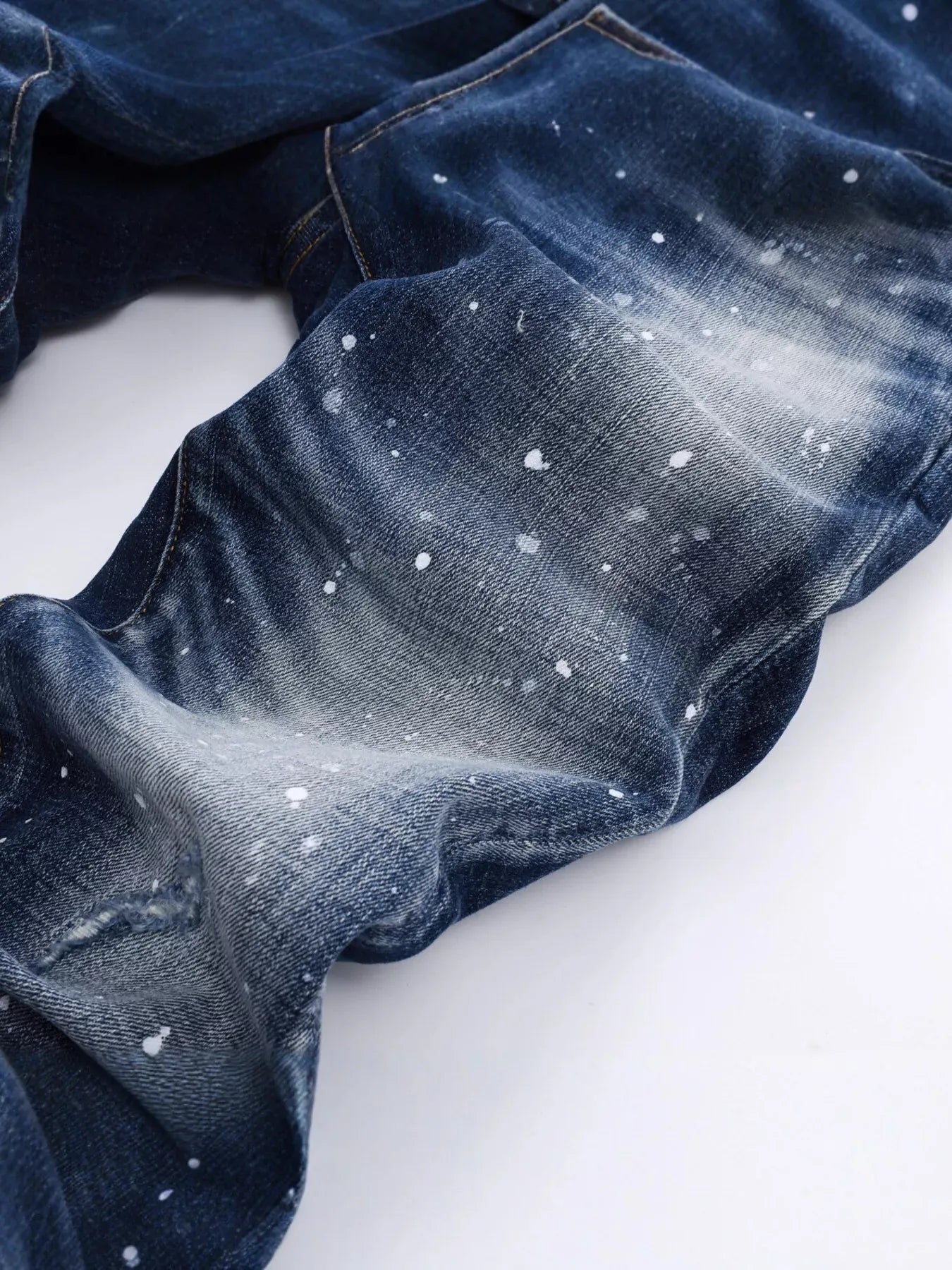 Men's Distressed Paint Splatter Slim Fit Jeans The Nichole Collection