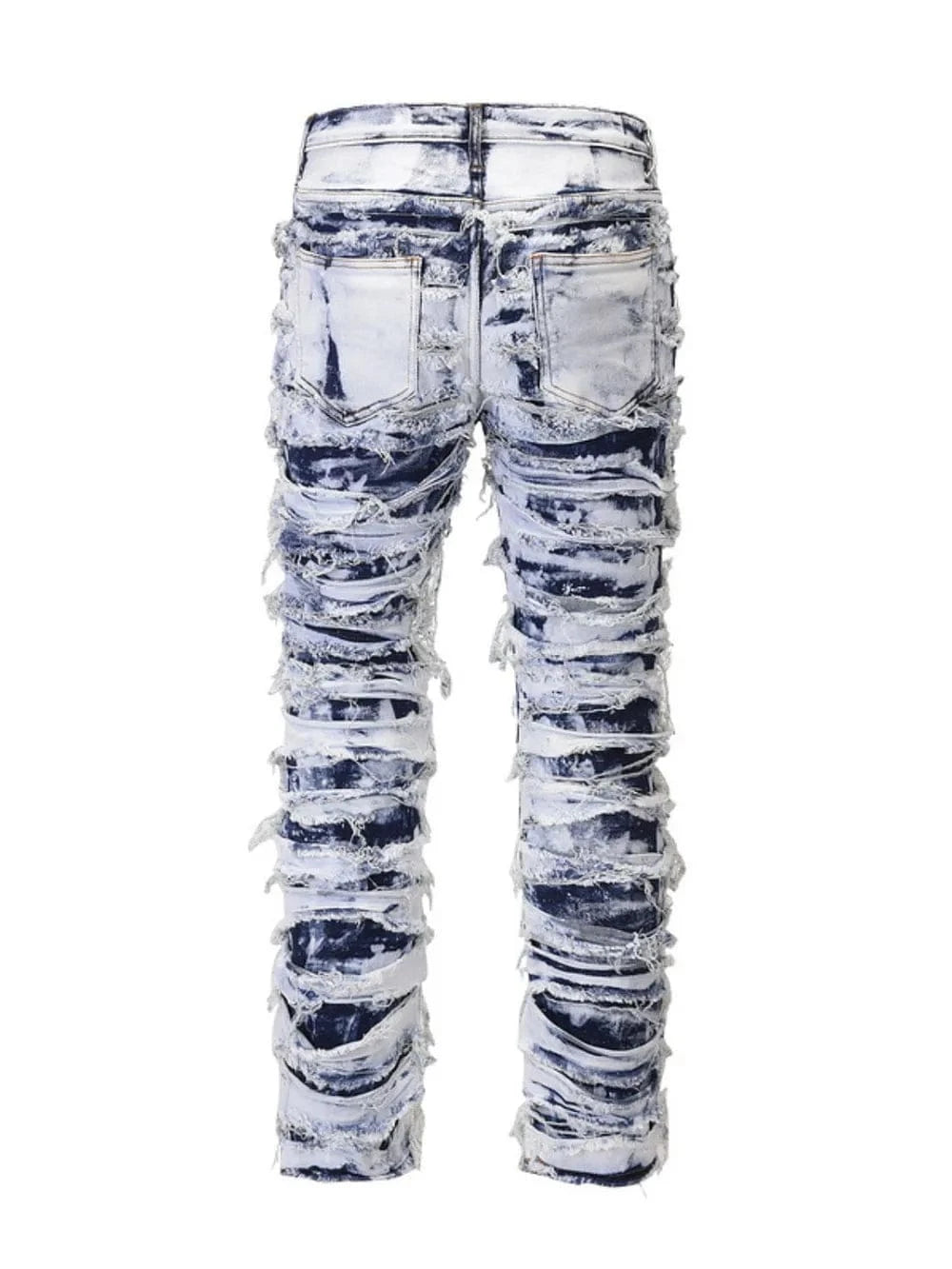 Men's Distressed Raw Hem Straight Jeans Jeans The Nichole Collection