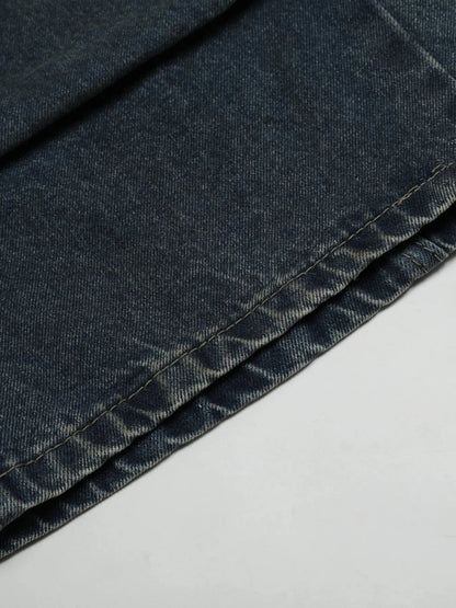 Men's Distressed Wide-Leg Vintage Jeans Trendsi