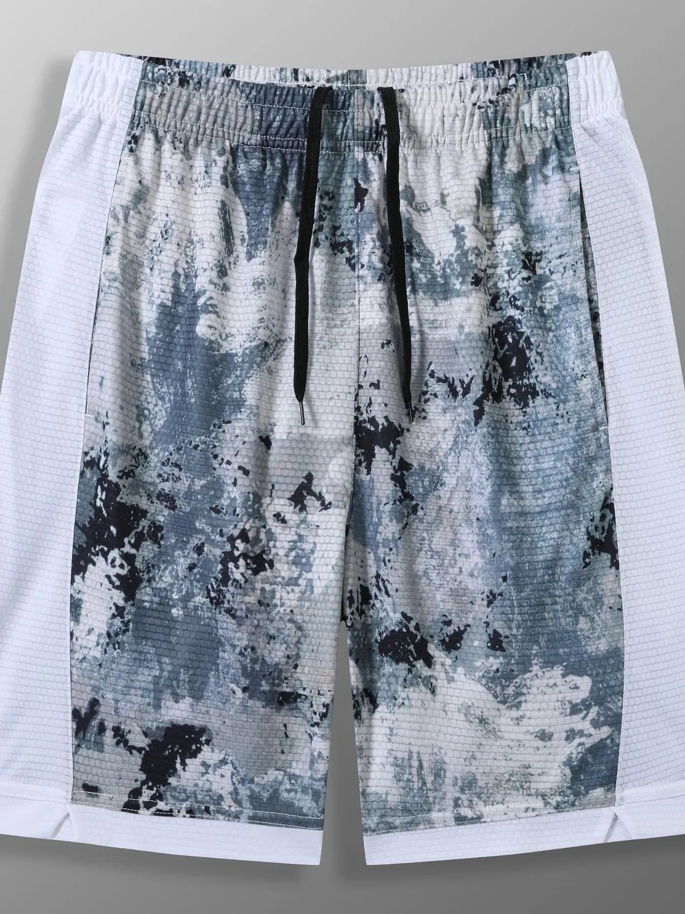Men's Full Size Abstract Print Shorts Plus Size Light Gray / XS The Nichole Collection