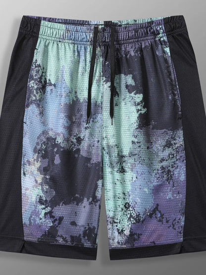 Men's Full Size Abstract Print Shorts Plus Size Gum Leaf / XS The Nichole Collection