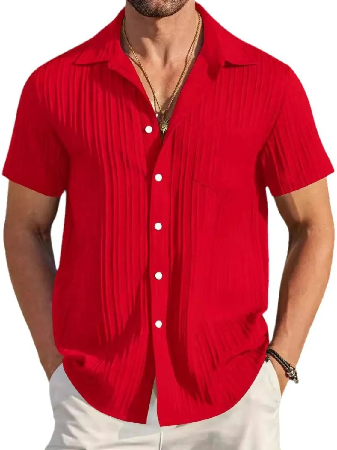 Men's Full Size Button Up Short Sleeve Shirt Plus Size Jonathan M Collection