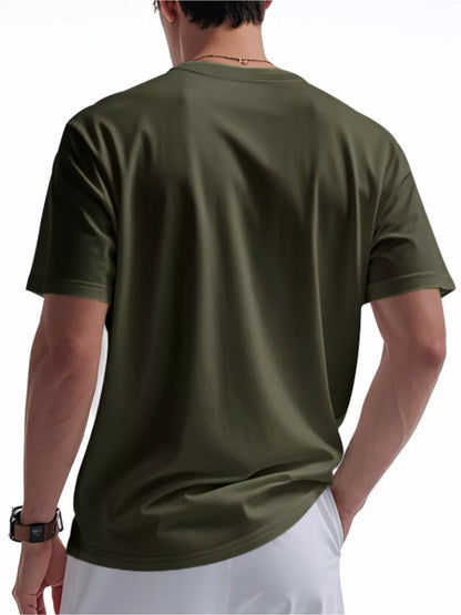 Men's Casual Button Detail Short Sleeve T-Shirt | The Nichole Collection