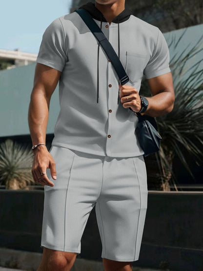 Men's Casual Hooded Top & Shorts Set | The Nichole Collection