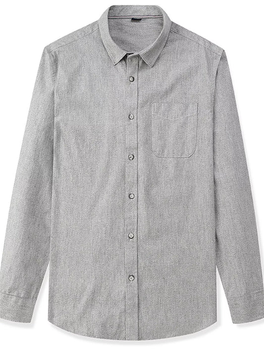 Men's Full Size Casual Long Sleeve Button-Down Shirt Plus Size Dark Gray / S Trendsi