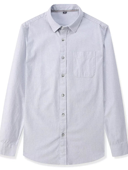 Men's Full Size Casual Long Sleeve Button-Down Shirt Plus Size Light Blue / S Trendsi