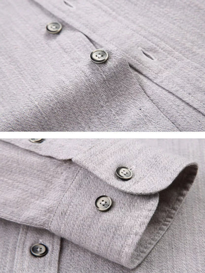 Men's Full Size Casual Long Sleeve Button-Down Shirt Plus Size Trendsi