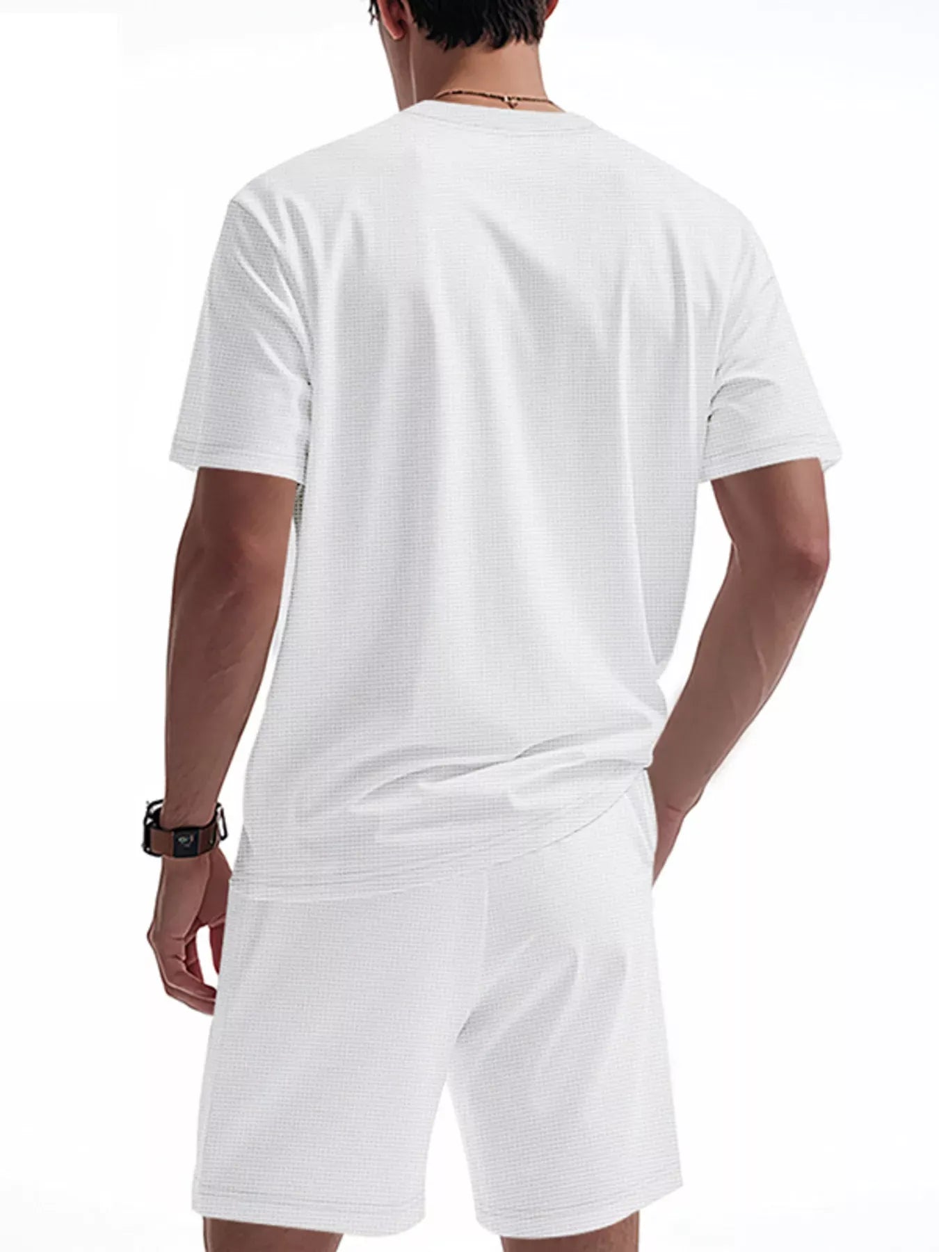 Men's Casual Striped Short Sleeve T-Shirt and Shorts Set | The Nichole Collection