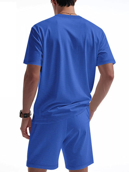 Men's Casual Striped Short Sleeve T-Shirt and Shorts Set | The Nichole Collection