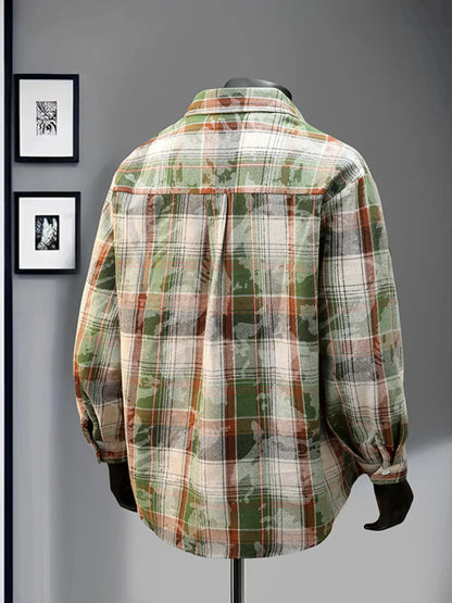 Men's Plaid Print Long Sleeve Shirt | The Nichole Collection