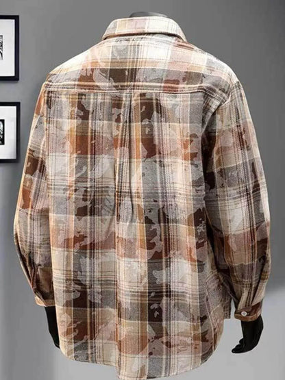 Men's Plaid Print Long Sleeve Shirt | The Nichole Collection