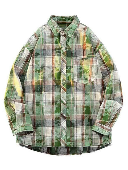 Men's Plaid Print Long Sleeve Shirt | The Nichole Collection