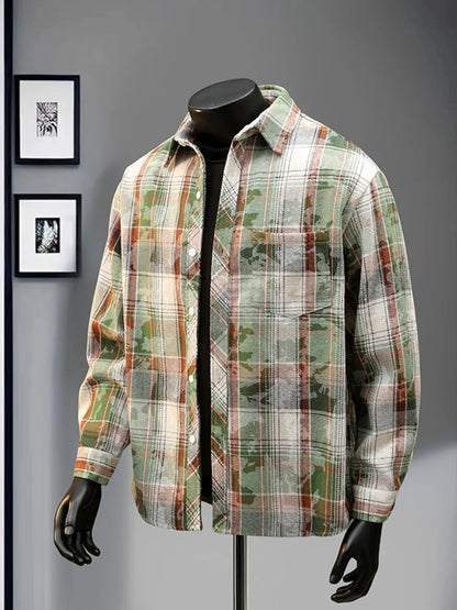 Men's Plaid Print Long Sleeve Shirt | The Nichole Collection