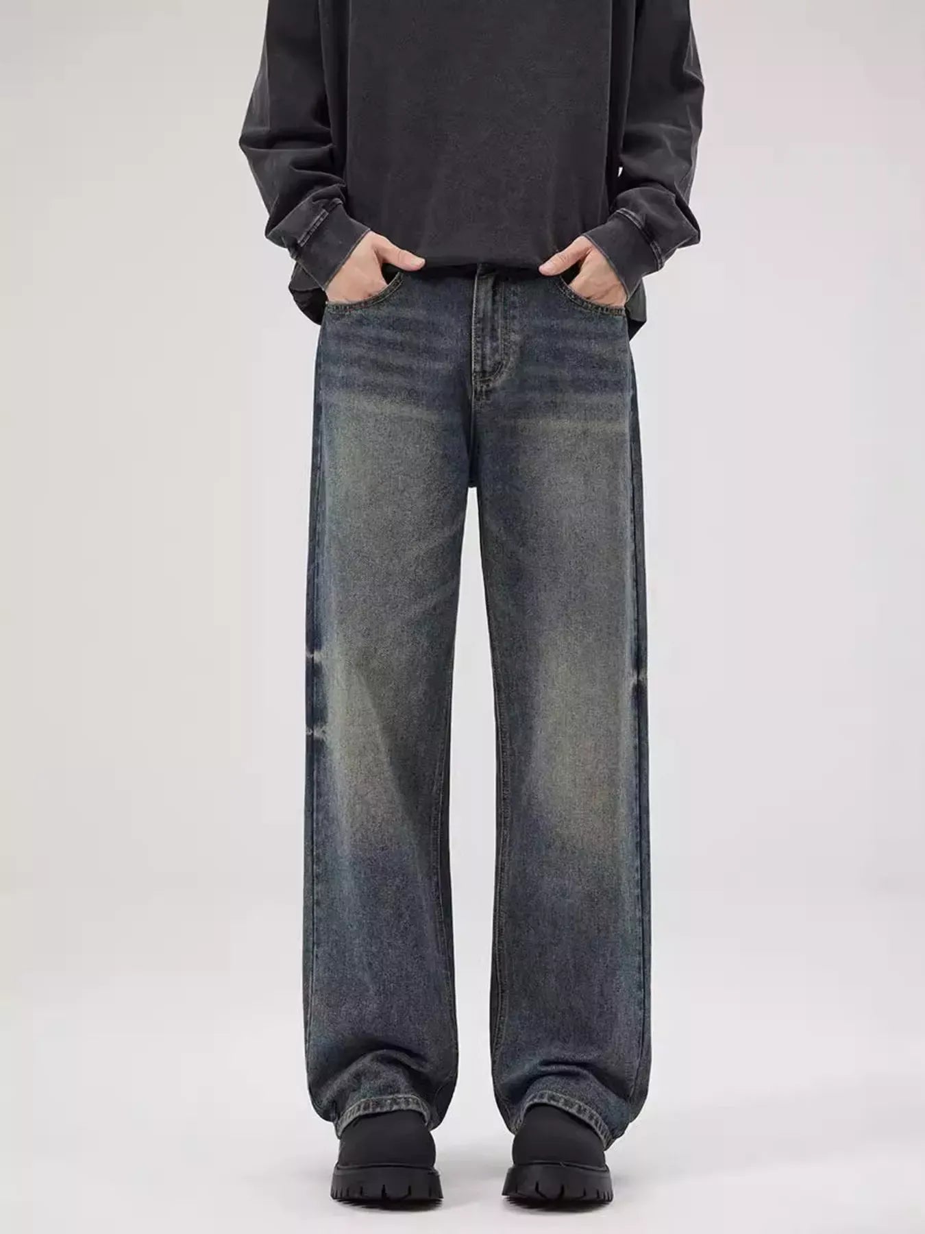 Men's Vintage Wash Relaxed Fit Jeans | The Nichole Collection