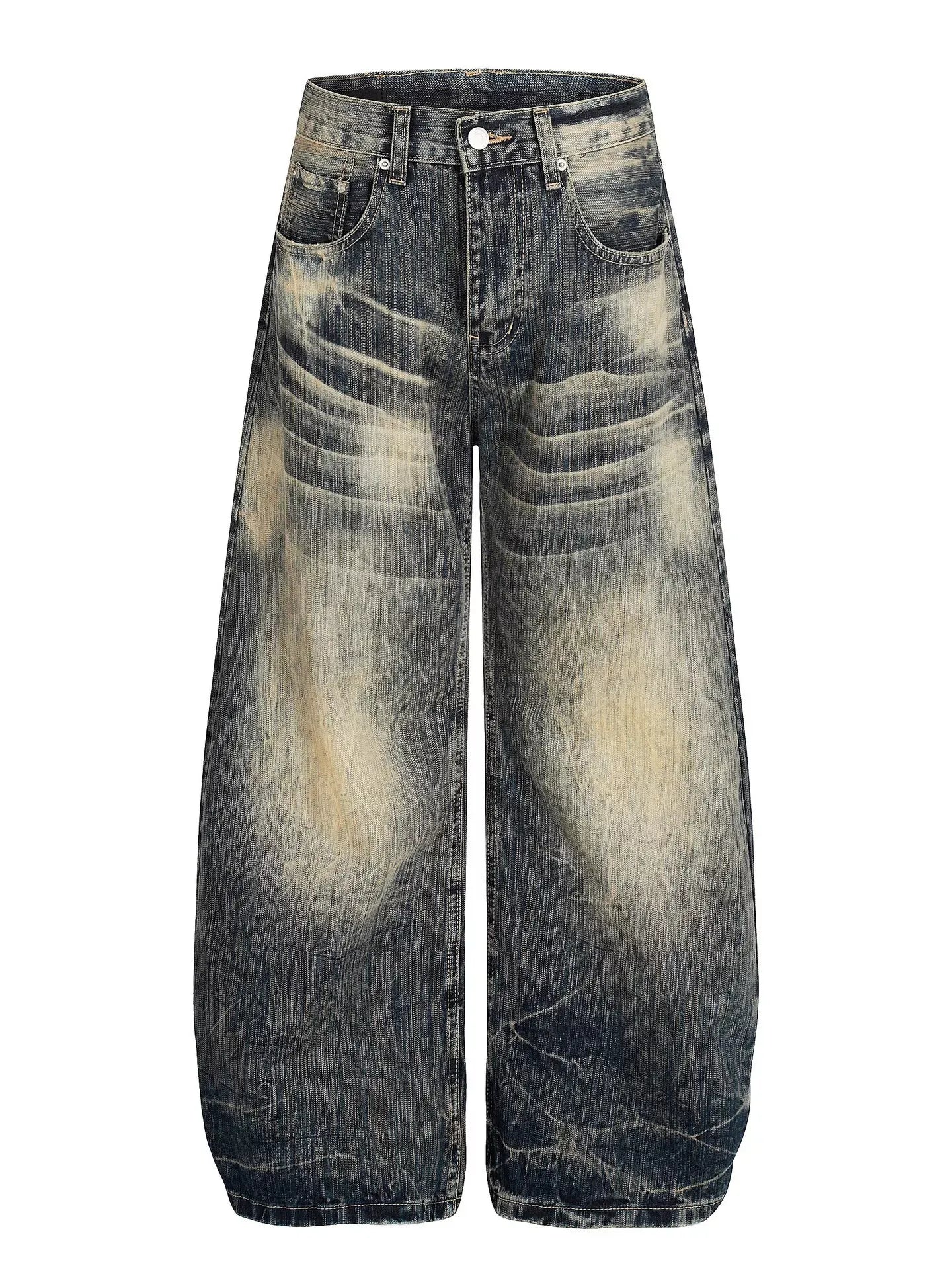 Men's Full Size Vintage Wash Wide Leg Jeans Plus Size The Nichole Collection