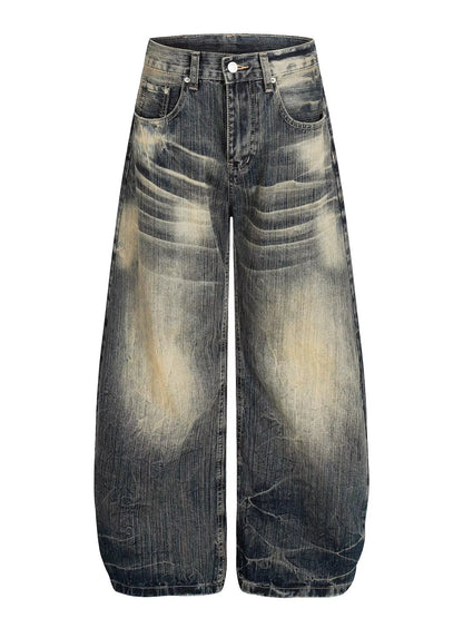 Men's Full Size Vintage Wash Wide Leg Jeans Plus Size The Nichole Collection