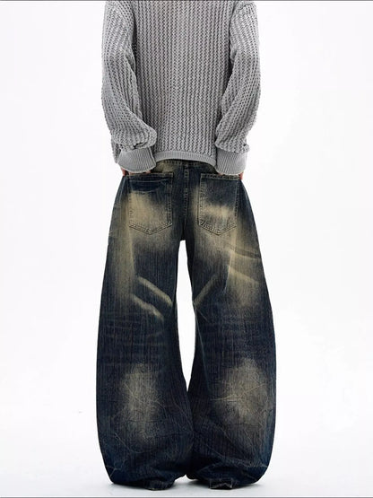 Men's Full Size Vintage Wash Wide Leg Jeans Plus Size The Nichole Collection