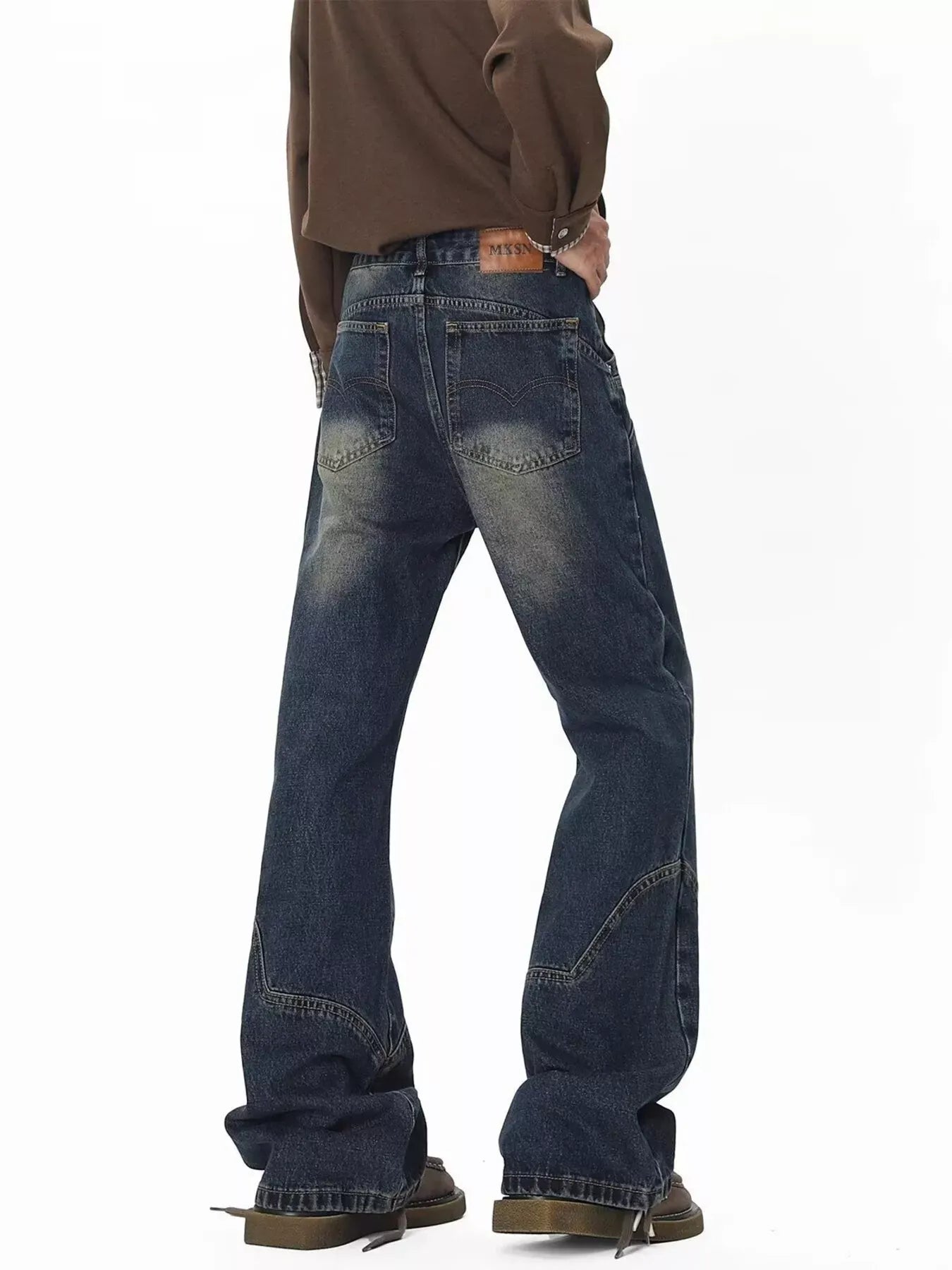 Men's Vintage Wash Wide Leg Jeans | The Nichole Collection