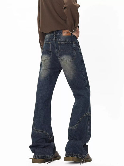 Men's Vintage Wash Wide Leg Jeans | The Nichole Collection